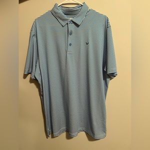 Callaway Blue and White Striped Opti-Dri Golf Polo - Size L